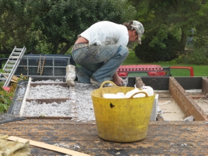 Warmcell starts to be added between the joists